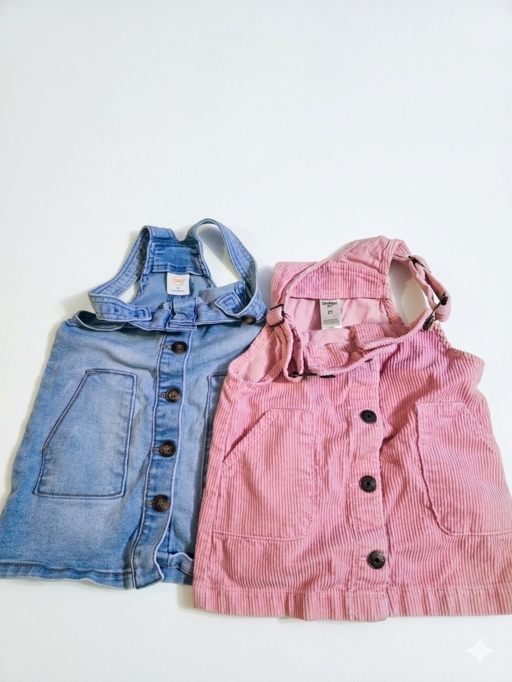 Toddler Girls Button Down Overall Dresses 2/3T